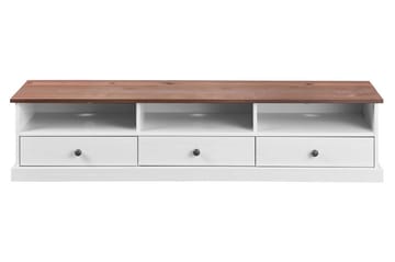 Livesey Golvstående TV-bänk 180 cm med Förvaring i Furu - Vit - Möbler - Tv möbel & mediamöbel - TV bänk & mediabänk