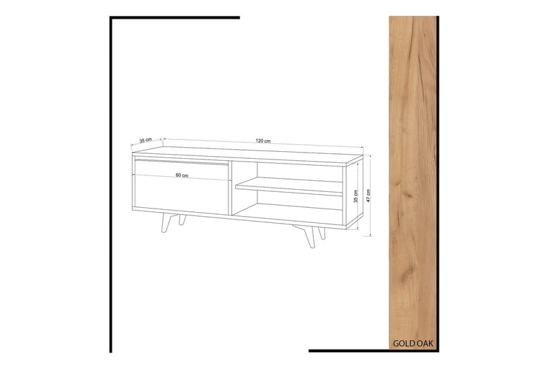 Mod Design Mediaförvaring 120 cm - Trä/Vit - Möbler - Tv möbel & mediamöbel - TV bänk & mediabänk