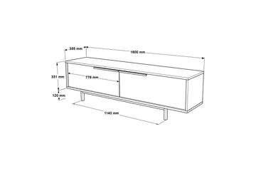 Munish Tv-bänk 160 cm - Ek/Valnöt - Möbler - Tv möbel & mediamöbel - TV bänk & mediabänk