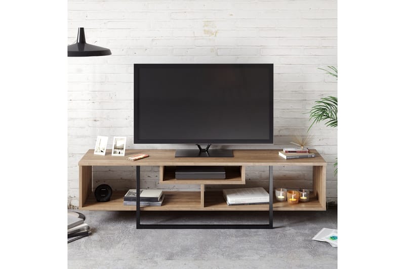 Naftali TV-Bänk 149 cm - Valnöt|Svart - Möbler - Tv möbel & mediamöbel - TV bänk & mediabänk