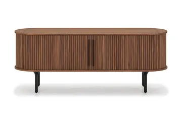 Noira Ribbad Oval TV-bänk 150 cm med Förvaring i Trä och Valnöt - Brun - Möbler - Tv möbel & mediamöbel - TV bänk & mediabänk
