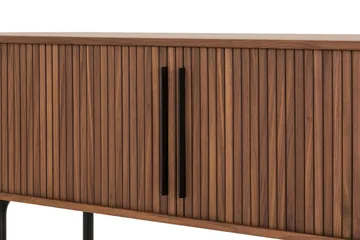 Noira Ribbad Oval TV-bänk 150 cm med Förvaring i Trä och Valnöt - Brun - Möbler - Tv möbel & mediamöbel - TV bänk & mediabänk