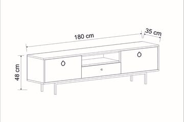 Papias Tv-bänk 180 cm - Antracit - Möbler - Tv möbel & mediamöbel - TV bänk & mediabänk