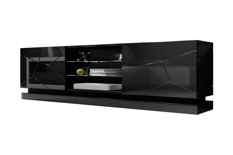 Qiu Tv-bänk 200 cm - Svart - Möbler - Tv möbel & mediamöbel - TV bänk & mediab änk