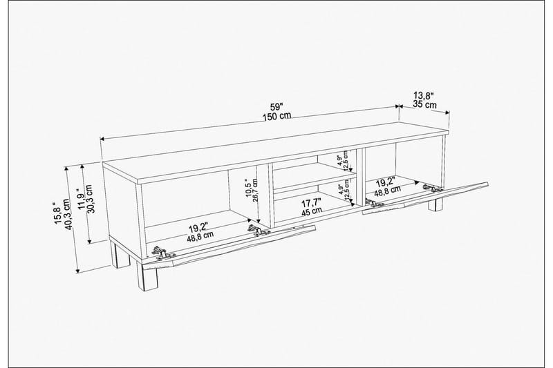 Rinorea Tv-bänk 150x40,3 cm - Svart - Möbler - Tv möbel & mediamöbel - TV bänk & mediabänk