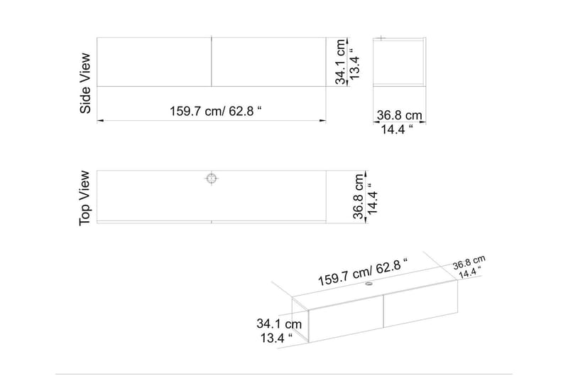 Rinorea Tv-bänk 159,7x34,1 cm - Vit - Möbler - Tv möbel & mediamöbel - TV bänk & mediabänk