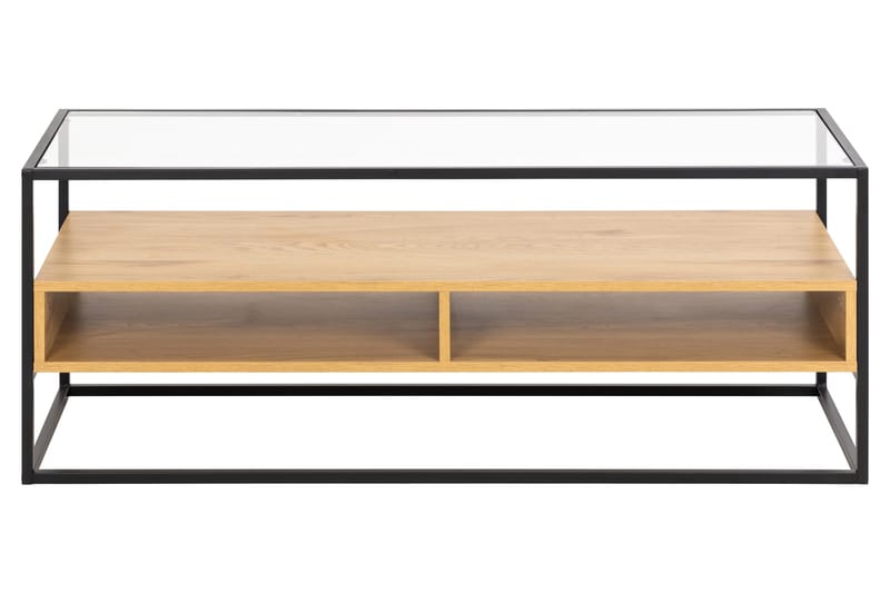 Sakila Golvstående Tv Bänk 120 cm med Förvaring i Metall med Trähylla - Svart - Möbler - Tv möbel & mediamöbel - TV bänk & mediabänk