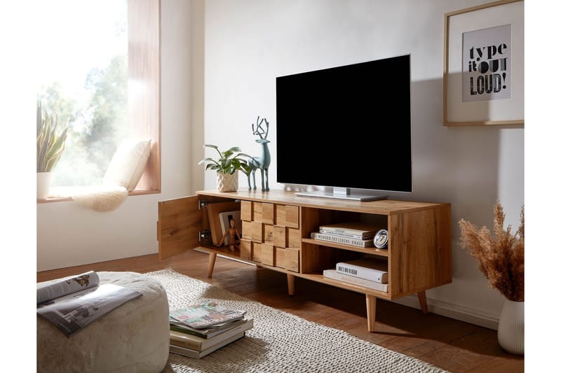 Seddik Tv-bänk 51x160 cm Rektangulär - Brun - Möbler - Tv möbel & mediamöbel - TV bänk & mediabänk