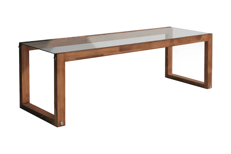Sqandie Golvstående Tv Bänk 130 cm i Glas med Träram, Klar
