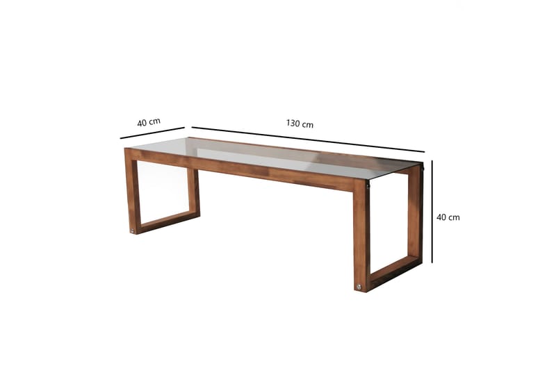 Sqandie Golvstående Tv Bänk 130 cm i Glas med Träram - Klar - Möbler - Tv möbel & mediamöbel - TV bänk & mediabänk