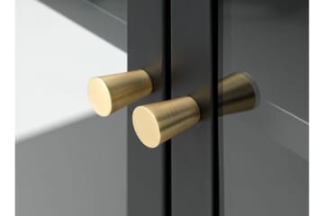 Umbri Golvstående Tv Bänk 132 cm med Förvaring i Metall och Glas - Svart - Möbler - Tv möbel & mediamöbel - TV bänk & mediabänk