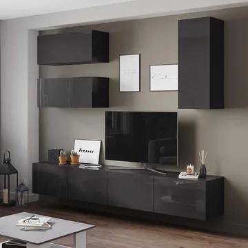 Tv-bänk | Set | 41x240 cm | Badachro - Grå - Möbler - Tv möbel & mediamöbel - TV-möbelset