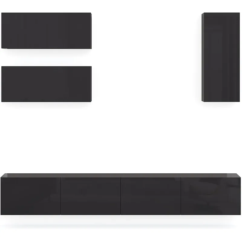 Tv-bänk | Set | 41x240 cm | Badachro - Grå - Möbler - Tv möbel & mediamöbel - TV-möbelset