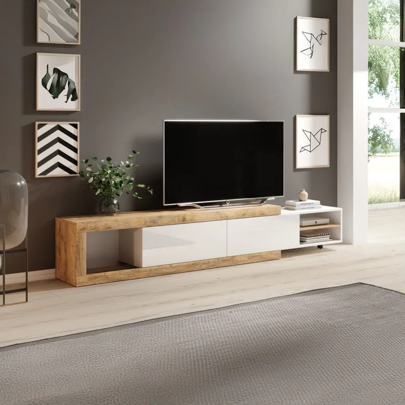 Tv-bänk Sintra 2 Luckor 200-242 cm - Möbler - Tv möbel & mediamöbel - TV bänk & mediabänk