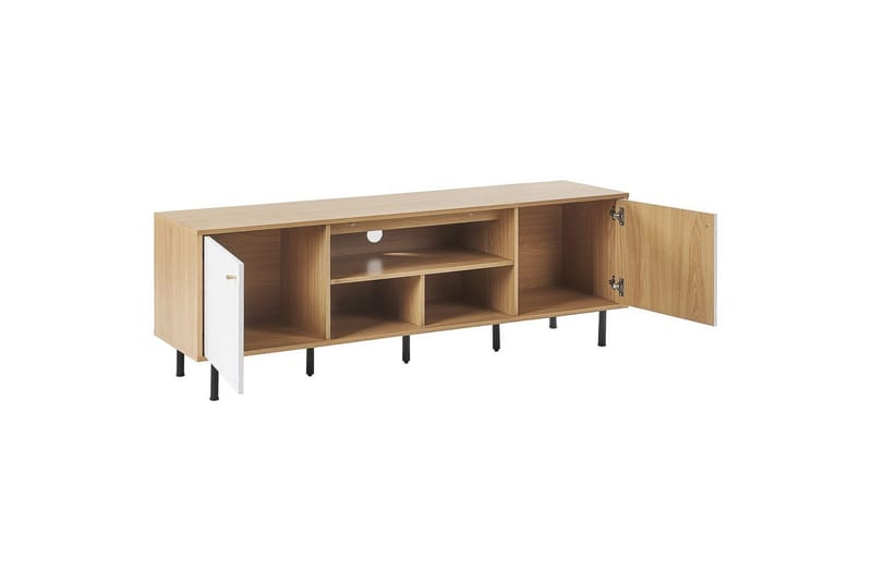TV-bänk Palmer Ljus trä, vit - Ljus trä, vit - Möbler - Tv möbel & mediamöbel - TV bänk & mediabänk