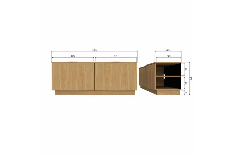 TV-enhet Zuma - 133 cm - Möbler - Tv möbel & mediamöbel - TV bänk & mediabänk
