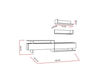 Ayaze Tv-bänk - Vit - Möbler - Tv möbel & mediamöbel - TV-möbelset