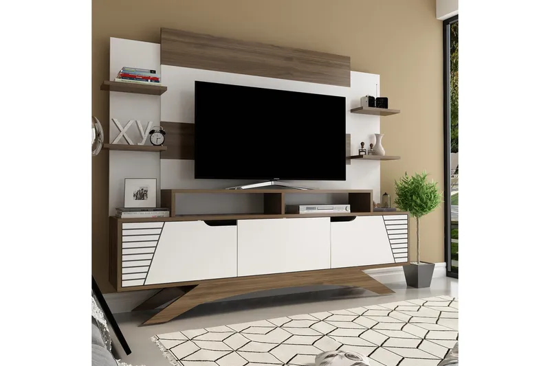 Hejde TV-Möbelset 149 cm - Brun/Vit - Möbler - Tv möbel & mediamöbel - TV-möbelset