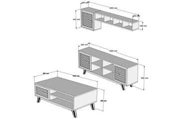 Hovdane TV-Möbelset 160 cm - Brun/Blå - Möbler - Tv möbel & mediamöbel - TV-möbelset