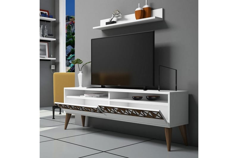 Muennink Vardagsrumsset 150 cm - Vit - Möbler - Tv möbel & mediamöbel - TV-möbelset