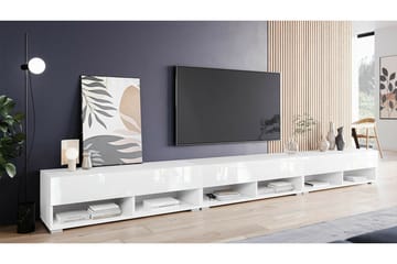 Galbally Golvstående Tv Bänk 300 cm med Förvaring i Målat Trä - Vit - Möbler - Tv möbel & mediamöbel - TV bänk & mediabänk