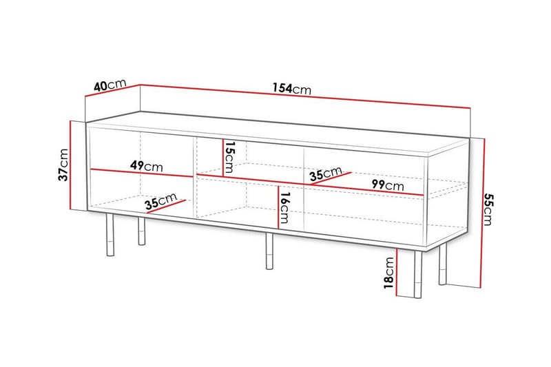 Juniskär Tv-skåp 154 cm - Svart - Möbler - Tv möbel & mediamöbel - TV bänk & mediabänk