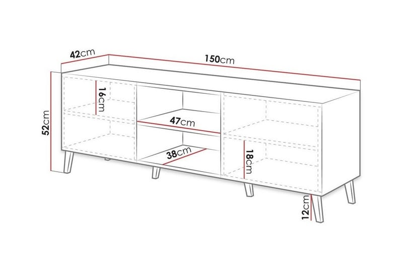 Strontian Tv-skåp 150 cm Scandinavian Choice Graphite - Möbler - Tv möbel & mediamöbel - TV bänk & mediabänk