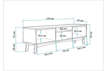 Valsot Tv-bänk 170 cm - Brun - Möbler - Tv möbel & mediamöbel - TV bänk & mediabänk