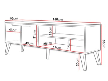 Virello Tv-bänk 160 cm - brun - Möbler - Tv möbel & mediamöbel - TV bänk & mediabänk
