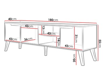 Virello Tv-bänk 180 cm - brun - Möbler - Tv möbel & mediamöbel - TV bänk & mediabänk
