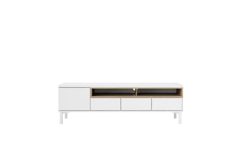Virender Golvstående TV-bänk 155,7 cm med Förvaring i Ek - Vit|Beige - Möbler - Tv möbel & mediamöbel - TV bänk & mediabänk