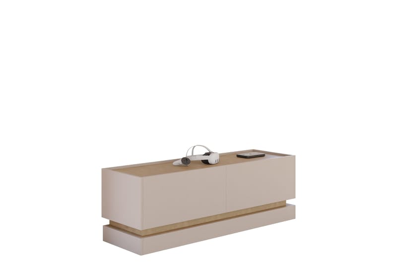Zelric Golvstående Tv-bänk 150 cm med Förvaring i Trä - Beige - Möbler - Tv möbel & mediamöbel - TV bänk & mediabänk