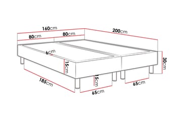 Adeliza Kontinentalsäng 160x200 cm Mörkgrå  Mörkgrå - Mörkgrå - Möbler - Säng - Kontinentalsäng