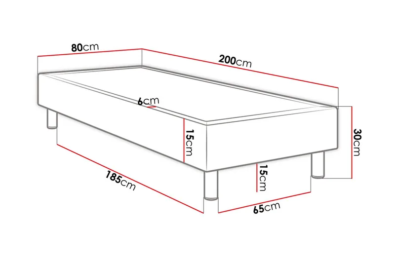 Adeliza Kontinentalsäng 80x200 cm - Grå - Möbler - Säng - Kontinentalsäng