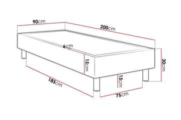 Adeliza Kontinentalsäng 90x200 cm - Vit - Möbler - Säng - Kontinentalsäng