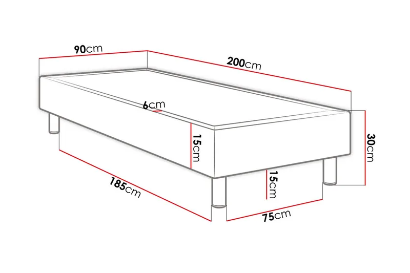Adeliza Kontinentalsäng 90x200 cm - Vit - Möbler - Säng - Kontinentalsäng