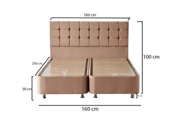 Adilen Kontinentalsäng 160x200 cm - Ljusbrun - Möbler - Säng - Komplett sängpaket