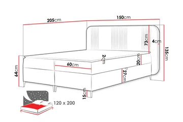 Alani Sängpaket Kontinentalsäng 120x200 cm - Brun - Möbler - Säng - Komplett sängpaket