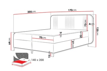 Alani Sängpaket Kontinentalsäng 140x200 cm - Grå - Möbler - Säng - Komplett sängpaket