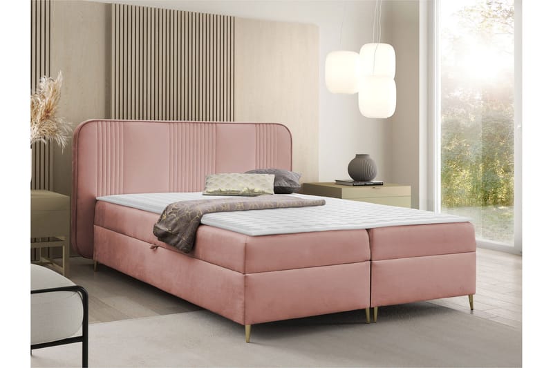 Alani Sängpaket Kontinentalsäng 140x200 cm - Rosa - Möbler - Säng - Komplett sängpaket
