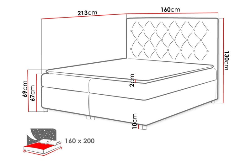 Alida Sängpaket Kontinentalsäng 160x200 cm - Turkos - Möbler - Säng - Komplett sängpaket