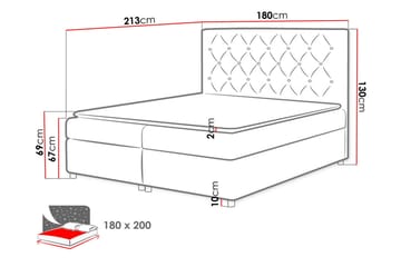 Alida Sängpaket Kontinentalsäng 180x200 cm - Röd - Möbler - Säng - Komplett sängpaket