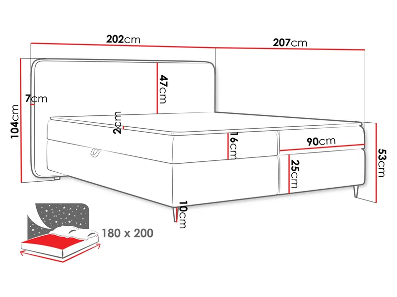 Allgunnen Sängpaket Kontinentalsäng 180x200 cm - Vit - Möbler - Säng - Komplett sängpaket