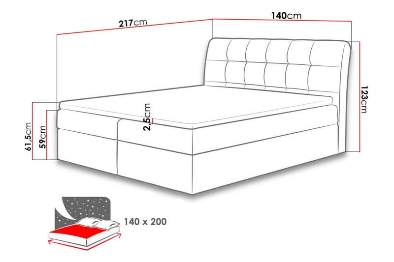 Alvik Kontinentalsäng 140x200 - Beige - Möbler - Säng - Kontinentalsäng