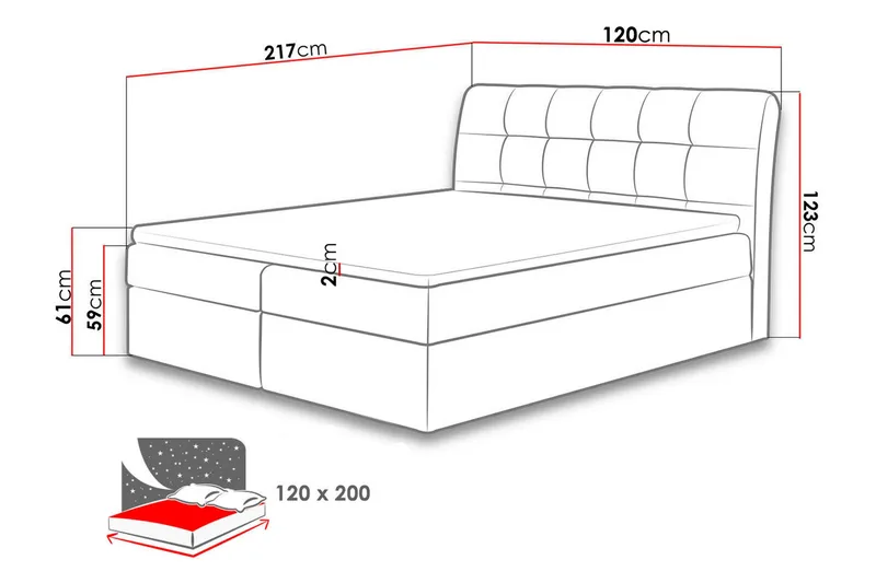 Alvik Sängpaket Kontinentalsäng 120x200 cm - Vit - Möbler - Säng - Komplett sängpaket