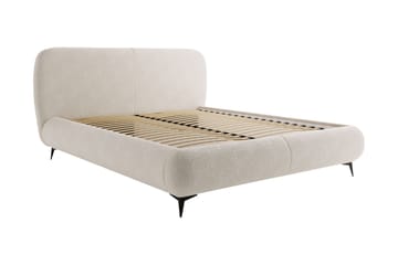 Arondel Sängram 140x200 cm i Bouclé med Förvaring och Sänggavel - Beige - Möbler - Säng - Sängram & sängstomme