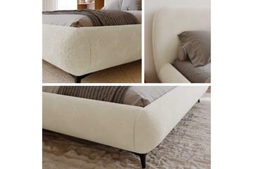 Arondel Sängram 140x200 cm i Bouclé med Förvaring och Sänggavel - Beige - Möbler - Säng - Sängram & sängstomme