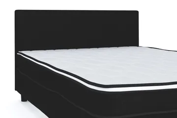 Billingen Komplett Sängpaket – Kontinentalsäng 120x200 cm i Tyg med Sänggavel + Bäddmadrass med Fasthetsgrad Medium - Svart - Möbler - Säng - Enkelsäng