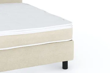 Billingen Komplett Sängpaket – Kontinentalsäng 140x200 cm i Tyg med Sänggavel + Bäddmadrass med Fasthetsgrad Medium - Beige - Möbler - Säng - Komplett sängpaket