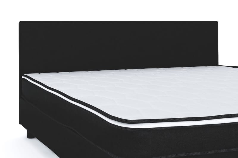 Billingen Komplett Sängpaket – Kontinentalsäng 180x200 cm i Tyg med Sänggavel + Bäddmadrass med Fasthetsgrad Medium - Svart - Möbler - Säng - Kontinentalsäng